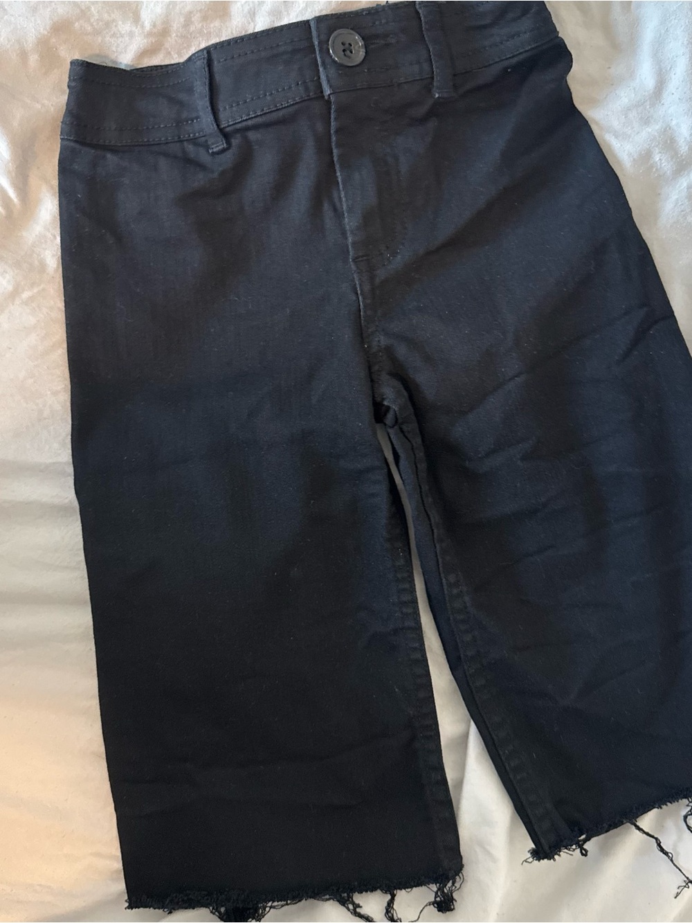 GB girls black raw hem flare pants